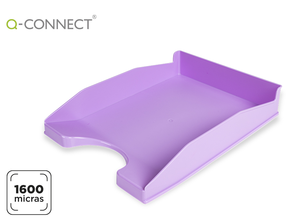 CORBEILLE A COURRIER Q-CONNECTPOLYPROPYLENE DOCUMENTS A4+ 240X320MM EMPILABLE 350X255X65MM LAVANDE OPAQUE