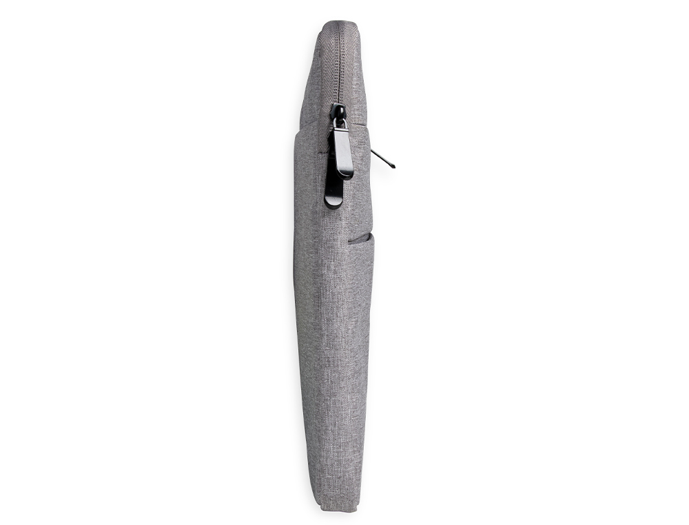 SACOCHE ORDINATEUR Q-CONNECT POIGNEES AMOVIBLES FERMETURE ECLAIR COMPARTIMENTS EXTERIEURS 39X28X2CM GRIS CLAIR