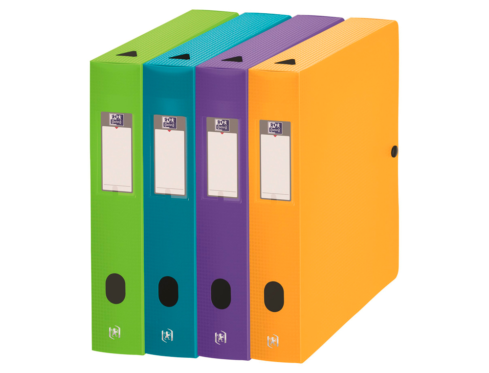 BOÎTE CLASSEMENT OXFORD MEMPHIS POLYPROPYLÈNE OPAQUE 7/10E DOS 60MM BOUTON PRESSION COLORIS ASSORTIS STANDARD