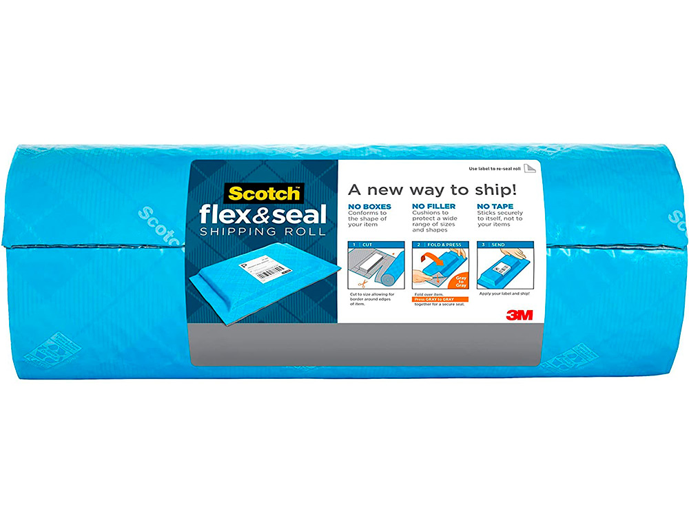 ROULEAU D'EMBALLAGE POUR EXPEDITION 3M FLEX AND SEAL   ADHESIF SANS COLLER 38CMX3M