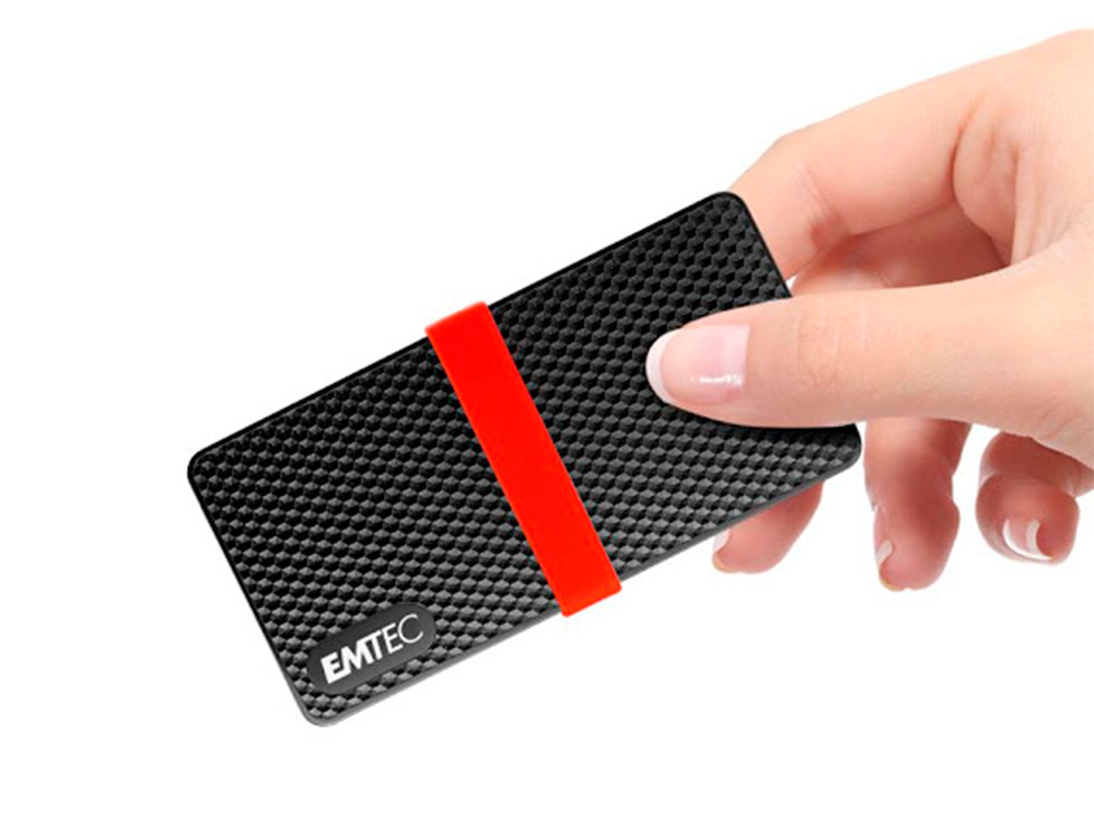 DISQUE DUR SSD PORTABLE EMTEC X200 POWER PLUS USB-C 3.1 GEN1 TRANSFERT HAUTE VITESSE GRANDE CAPACITE DE STOCKAGE 256GB