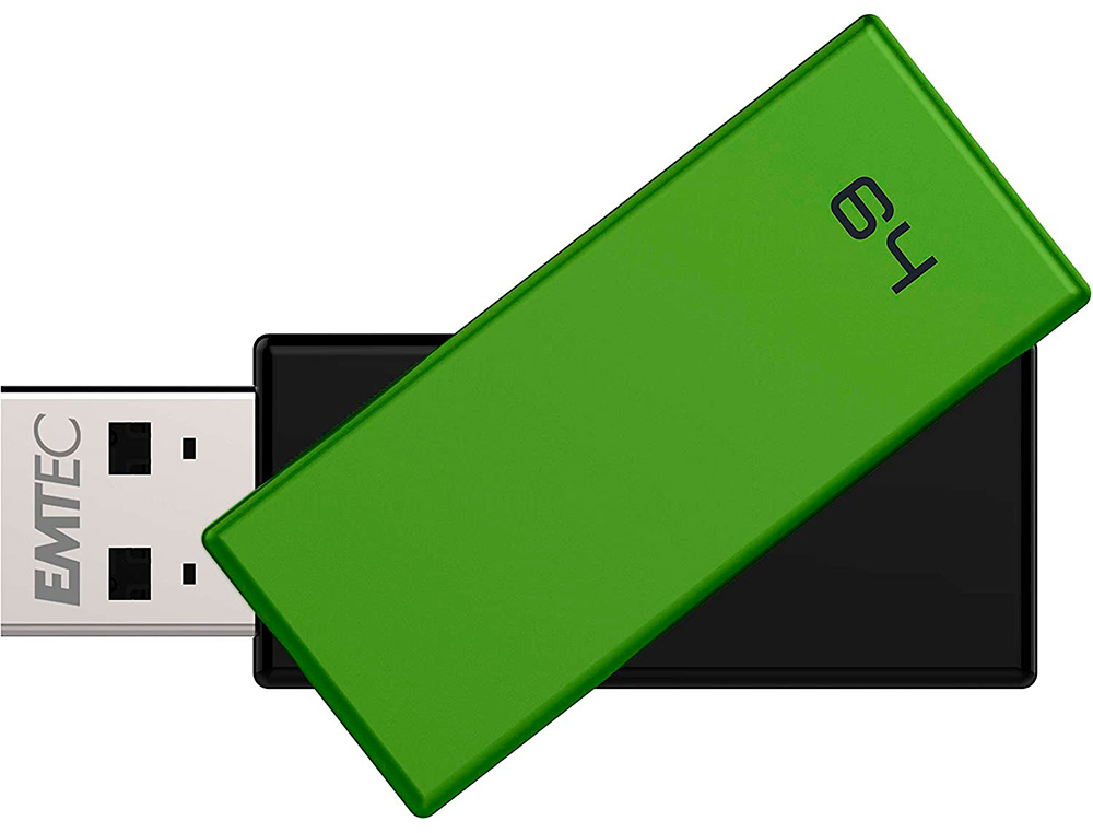 CLE USB EMTEC 2.0 C350 BRICK PIVOTANTE 64GB VITESSE        LECTURE 15MBS ECRITURE MB/S   COLORIS VERT