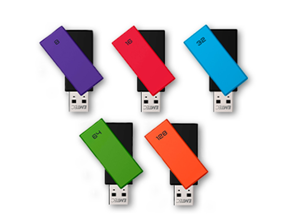 CLE USB EMTEC 2.0 C350 BRICK PIVOTANTE 64GB VITESSE        LECTURE 15MBS ECRITURE MB/S   COLORIS VERT