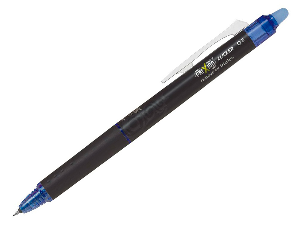 ROLLER PILOT FRIXION POINT CLICKER 05 ENCRE GEL THERMOSENSIBLE EFFACABLE RECHARGEABLE BLEU