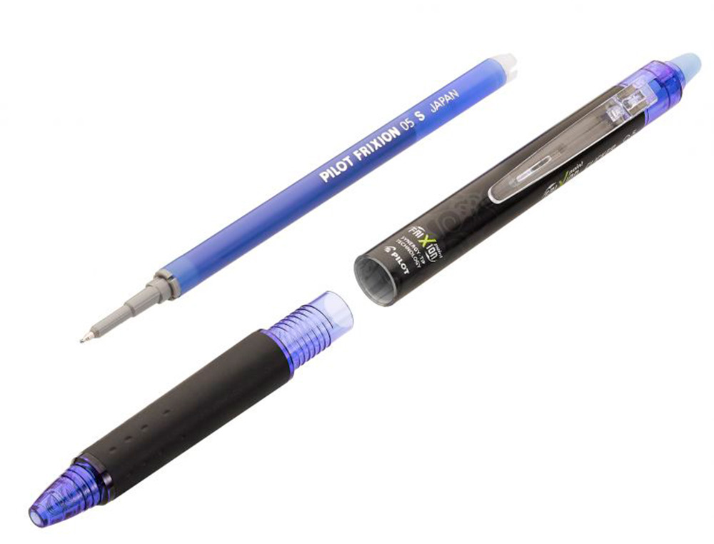 ROLLER PILOT FRIXION POINT CLICKER 05 ENCRE GEL THERMOSENSIBLE EFFACABLE RECHARGEABLE BLEU