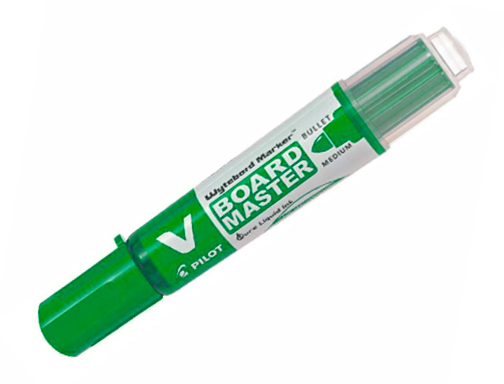 PACK PILOT V-BOARD MASTER 10 MARQUEURS EFFACABLES A SEC    POINTE CONIQUE MOYENNE 10 RECHARGES 5 OFFERTES COLORIS VERT