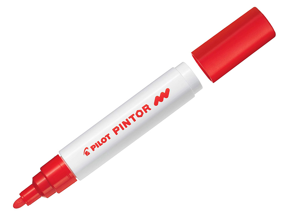 MARQUEUR PEINTURE PILOT PINTOR ENCRE COUVRANTE TOUS SUPPORTS POINTE MOYENNE COLORIS ROUGE NEON
