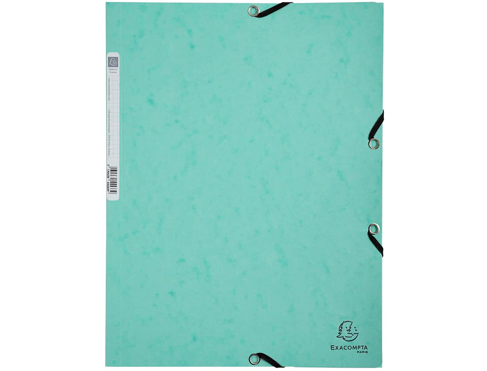 CHEMISE EXACOMPTA 3 RABATS CA RTE LUSTREE 400G 4A 24X32CM ELASTIQUE COLORIS PASTEL