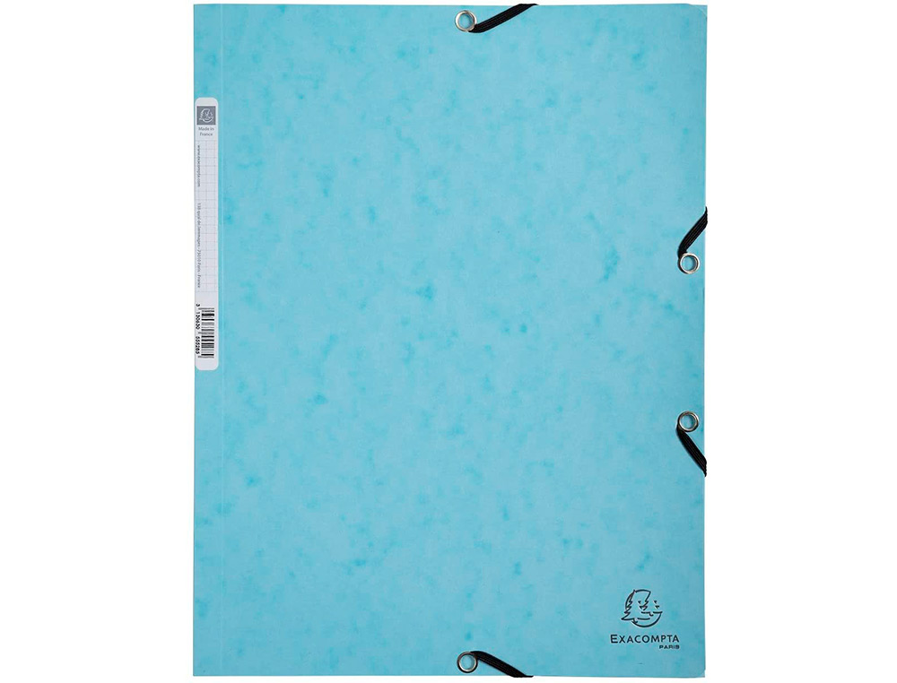 CHEMISE EXACOMPTA 3 RABATS CA RTE LUSTREE 400G 4A 24X32CM ELASTIQUE COLORIS PASTEL