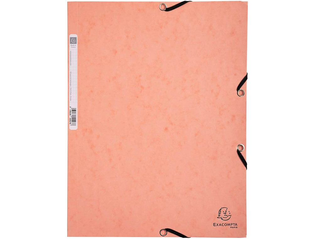 CHEMISE EXACOMPTA 3 RABATS CA RTE LUSTREE 400G 4A 24X32CM ELASTIQUE COLORIS PASTEL