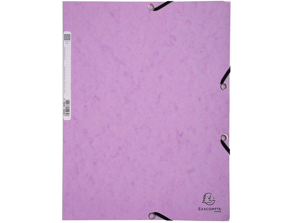 CHEMISE EXACOMPTA 3 RABATS CA RTE LUSTREE 400G 4A 24X32CM ELASTIQUE COLORIS PASTEL