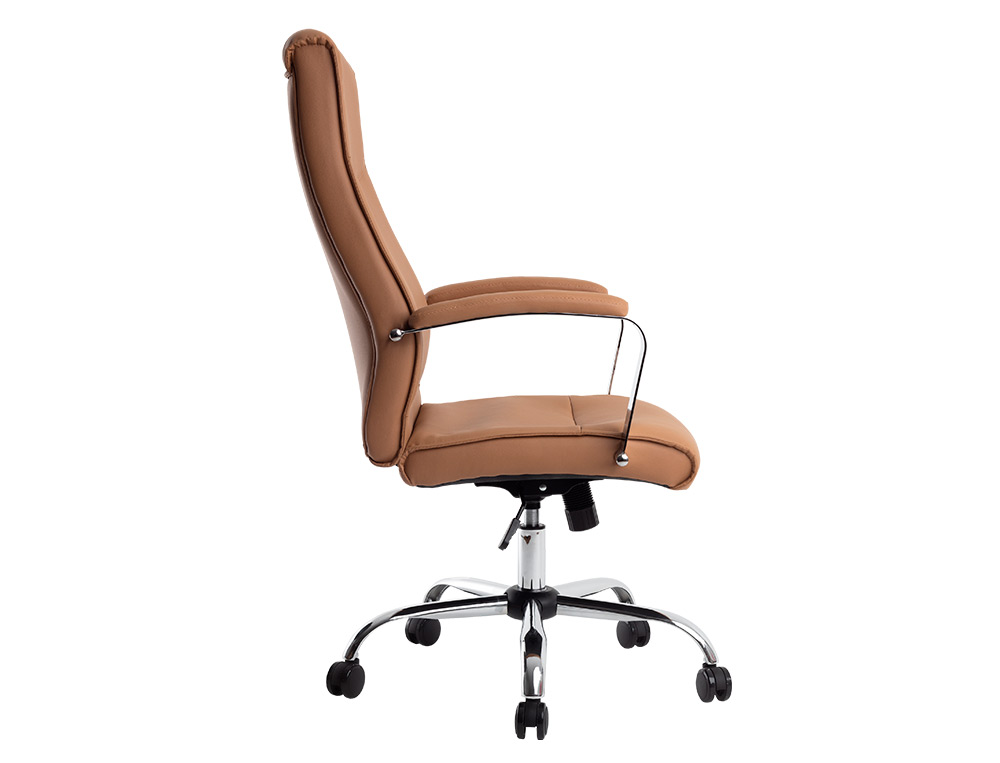 FAUTEUIL DE DIRECTION Q-CONNECT MODENA SIMILI CUIR BASE ACIER CHROME HAUTEUR MAX 1210MM LARGEUR 630MM PROF 680MM CREME