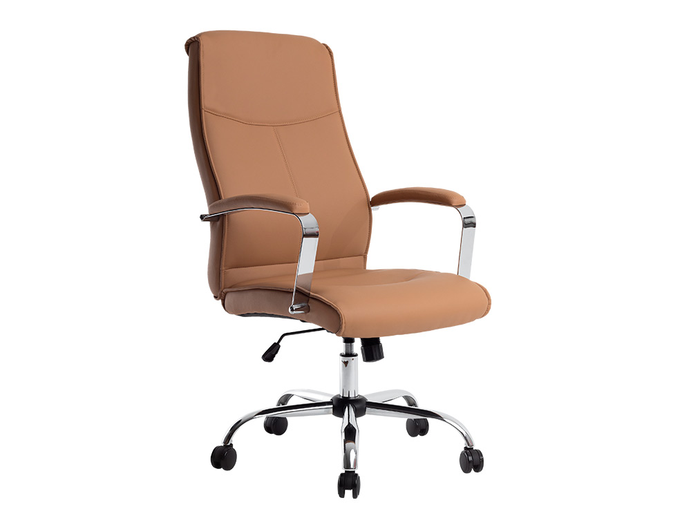 FAUTEUIL DE DIRECTION Q-CONNECT MODENA SIMILI CUIR BASE ACIER CHROME HAUTEUR MAX 1210MM LARGEUR 630MM PROF 680MM CREME