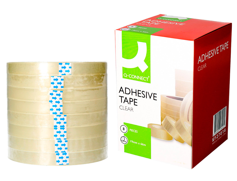 RUBAN ADHSIF Q-CONNECT CONOMIQUE RSISTANT TRANSPARENT 19MMX66M