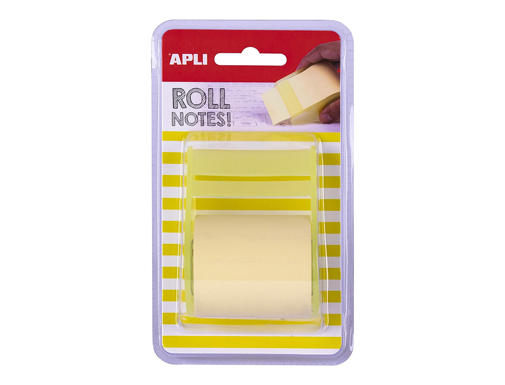 NOTES REPOSITIONNABLES APLI ROULEAU DISTRIBUTEUR 5CMX8M   COLORIS JAUNE