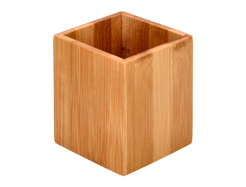 POT A CRAYONS LIDERPAPEL ECOUSE BAMBOU CARRE 8X8X10CM