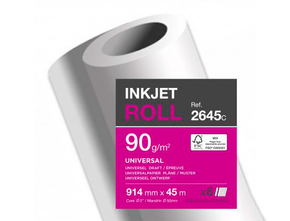 PAPIER CLAIREFONTAINE PLAN EXTRA BLANC LARGEUR 45MX914MM 90G APPLICATION JET D'ENCRE QUALITE PHOTO BOBINE