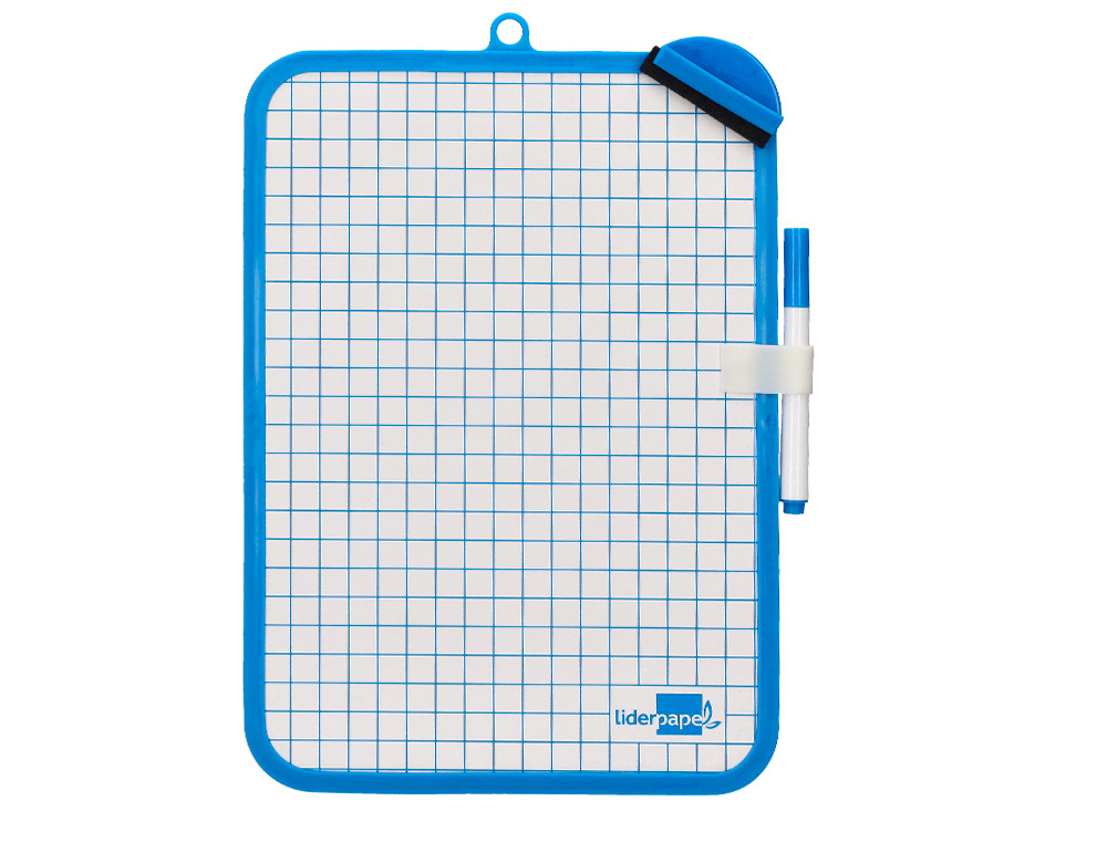 ARDOISE SCOLAIRE LIDERPAPEL 18X26CM DOUBLE FACE UNIE ET QUADRILLEE AVEC FEUTRE ET EFFACETTE MAGNETIQUE COLORIS