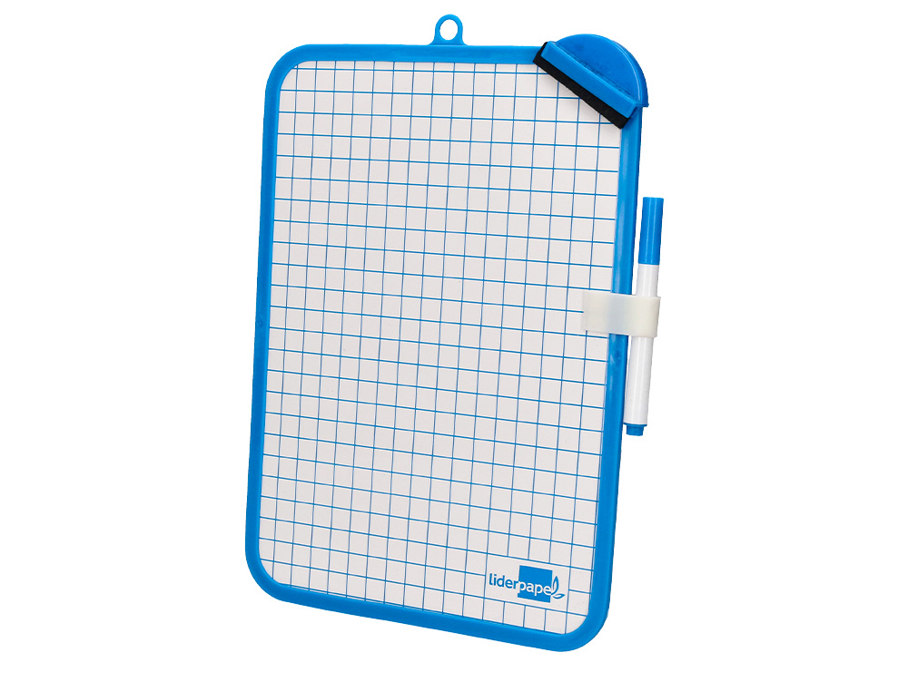 ARDOISE SCOLAIRE LIDERPAPEL 18X26CM DOUBLE FACE UNIE ET QUADRILLEE AVEC FEUTRE ET EFFACETTE MAGNETIQUE COLORIS