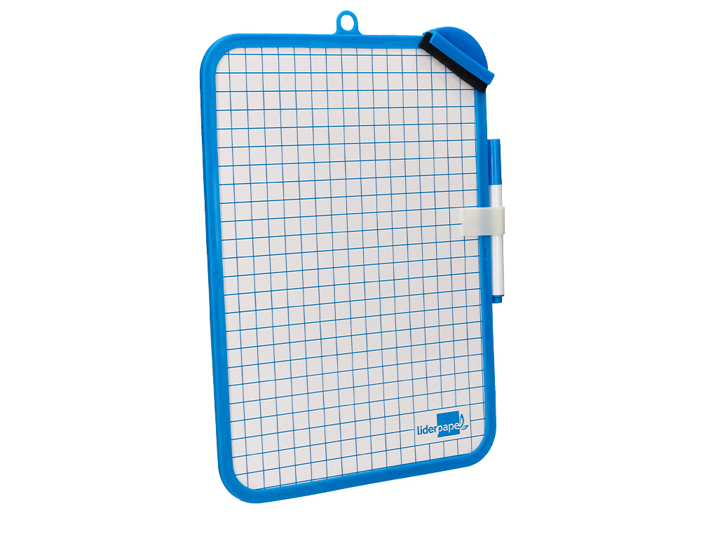 ARDOISE SCOLAIRE LIDERPAPEL 18X26CM DOUBLE FACE UNIE ET QUADRILLEE AVEC FEUTRE ET EFFACETTE MAGNETIQUE COLORIS