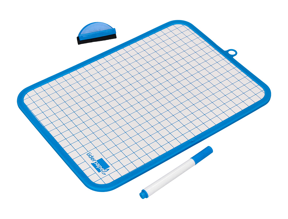 ARDOISE SCOLAIRE LIDERPAPEL 18X26CM DOUBLE FACE UNIE ET QUADRILLEE AVEC FEUTRE ET EFFACETTE MAGNETIQUE COLORIS