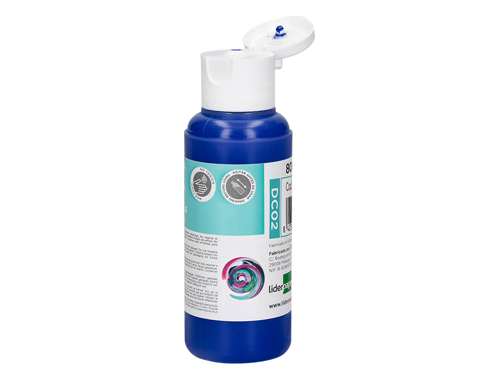 PEINTURE ACRYLIQUE LIDERPAPEL COLORIS BLEU OUTREMER BOUTEILLE 80ML