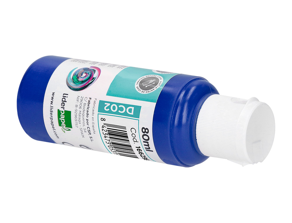 PEINTURE ACRYLIQUE LIDERPAPEL COLORIS BLEU OUTREMER BOUTEILLE 80ML