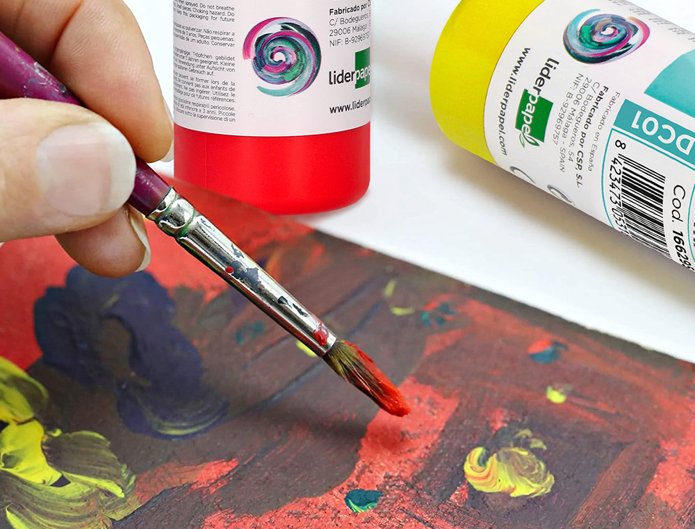 PEINTURE ACRYLIQUE LIDERPAPEL COLORIS BLEU OUTREMER BOUTEILLE 80ML