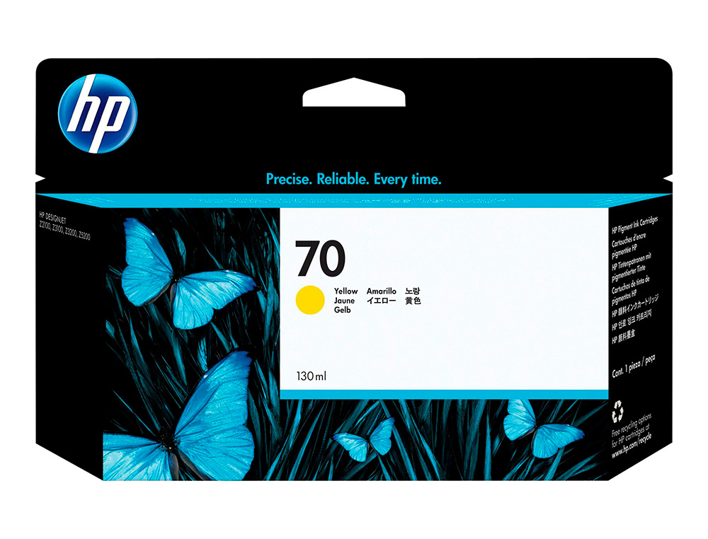 CARTOUCHE HP JET D'ENCRE 70 COULEUR JAUNE 130ML