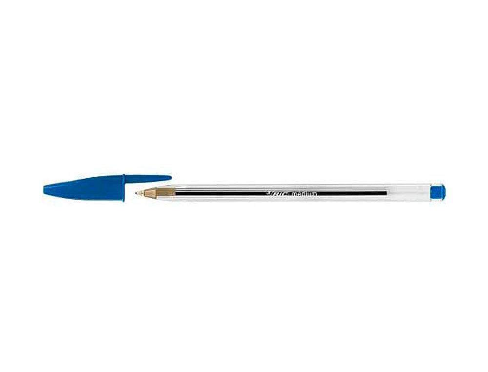 STYLO-BILLE BIC CRISTAL CRITURE MOYENNE 0.5MM ENCRE CLASSIQUE BILLE INDFORMABLE CAPUCHON COULEUR ENCRE BLEU