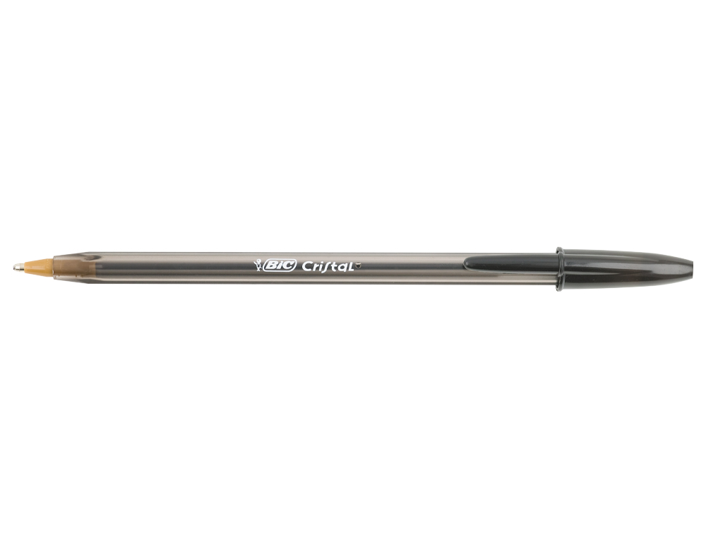 STYLO-BILLE BIC CRISTAL ÉCRITURE MOYENNE 0.5MM ENCRE CLASSIQUE BILLE INDÉFORMABLE CAPUCHON COULEUR ENCRE NOIR