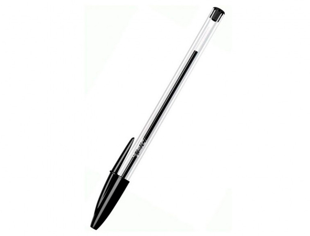 STYLO-BILLE BIC CRISTAL ÉCRITURE MOYENNE 0.5MM ENCRE CLASSIQUE BILLE INDÉFORMABLE CAPUCHON COULEUR ENCRE NOIR