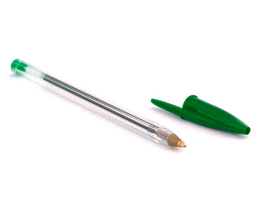 STYLO-BILLE BIC CRISTAL CRITURE MOYENNE 0.5MM ENCRE CLASSIQUE BILLE INDFORMABLE CAPUCHON COULEUR ENCRE VERT