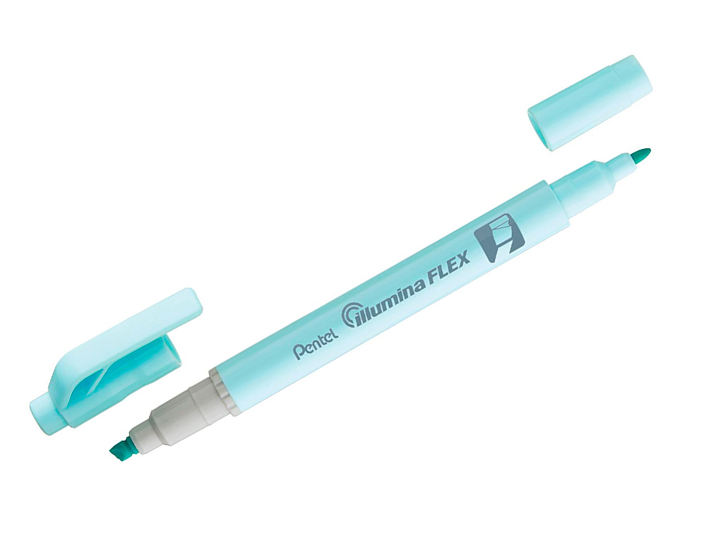 SURLIGNEUR PENTEL ILLUMINA FLEX BI-POINTE BLEU CLAIRE PASTEL