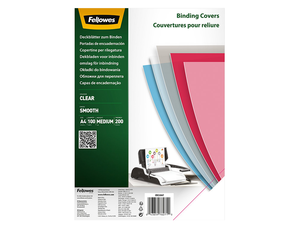 COUVERTURES FELLOWES TRANSPARENTE PVC 200 MICRA    PACK DE 100