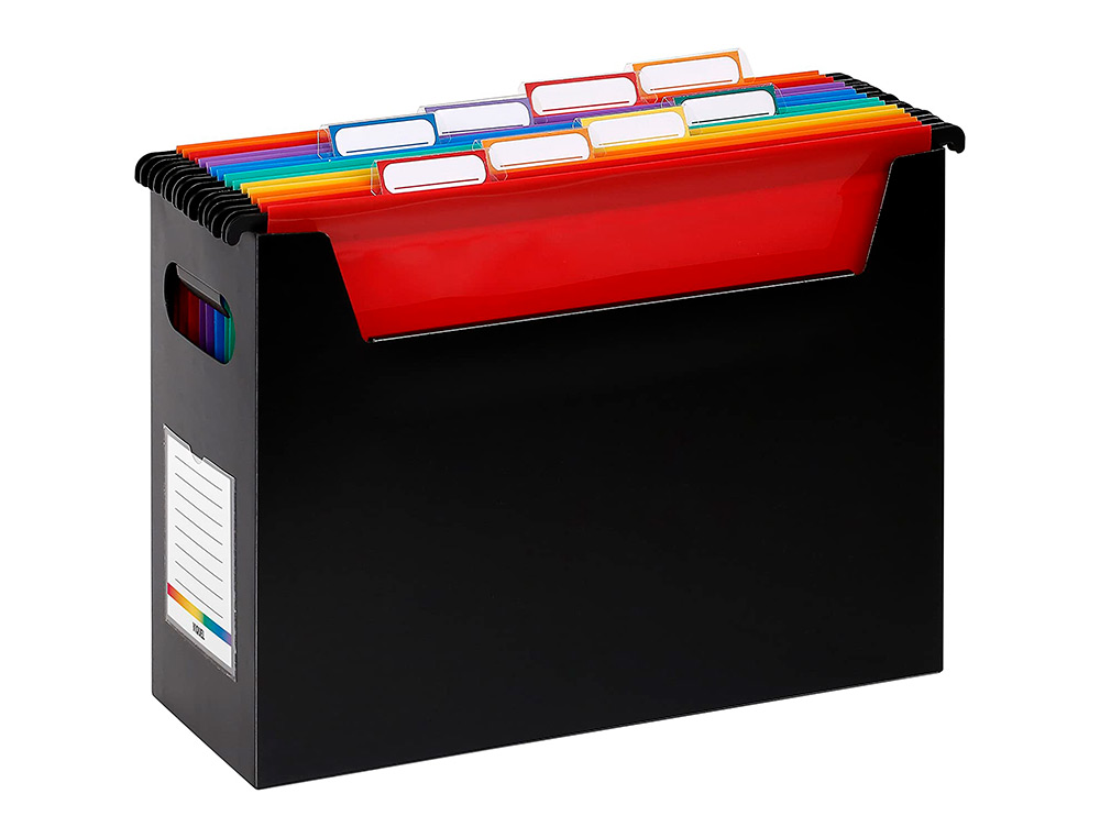 BOITE EASYCASE RAINBOW CLASS 8 DOSSIERS SUSPENDUSPOLYPROPYLENE A4 32,8X24X12CM COLORIS NOIR