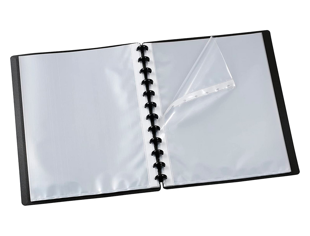 PORTE VUES GEODE ESSENTIEL RECYCLE PERSONNALISABLE 60    VUES POLYPROPYLENE A4 MAXI    COLORIS NOIR