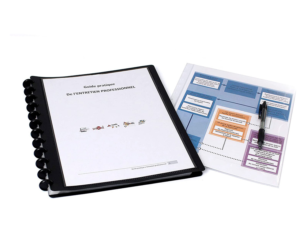 PORTE VUES GEODE ESSENTIEL RECYCLE PERSONNALISABLE 60    VUES POLYPROPYLENE A4 MAXI    COLORIS NOIR