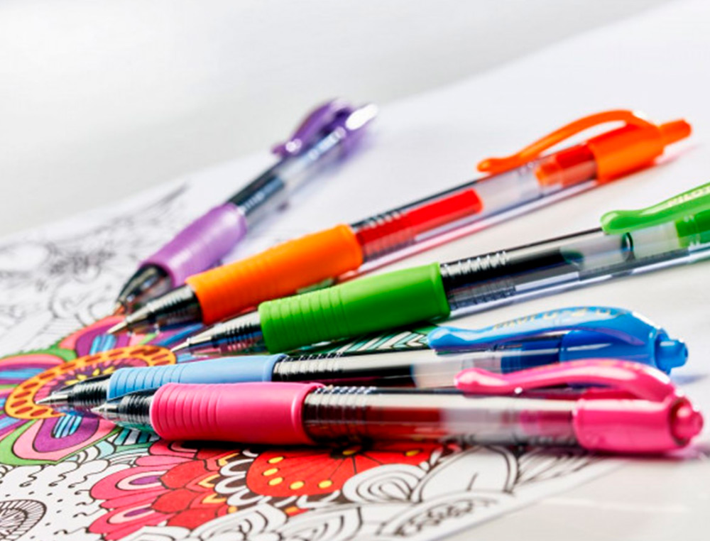 STYLO- BILLE G-2 PILOT POCHETTE 14 POINTE MOYENNE    0.7MM COLORIS ASSORTIS