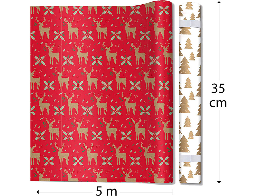 SET D'EMBALLAGE CADEAU NO L COMPOS  DE 2 ROULEAUX TINY    ROLLS 5MX35CM + 1 ROULEAU     BOLDUC 20M + 10  TIQUETTES