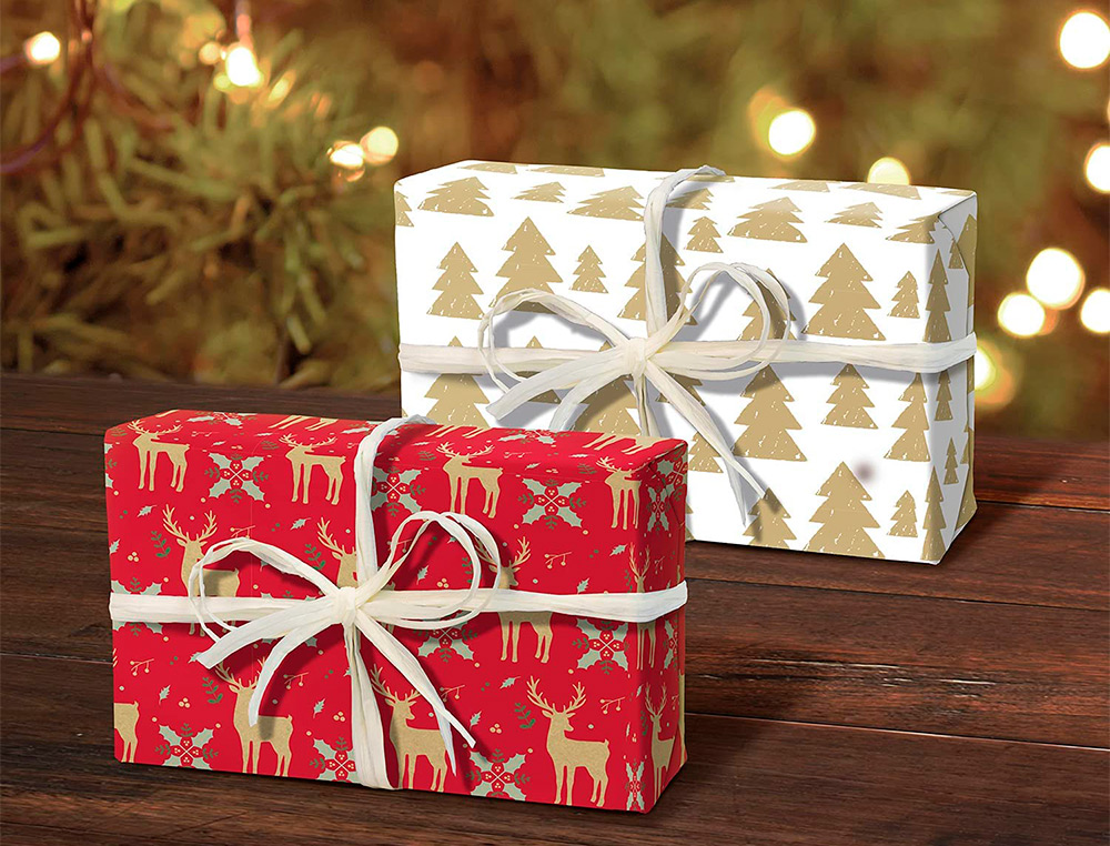 SET D'EMBALLAGE CADEAU NO L COMPOS  DE 2 ROULEAUX TINY    ROLLS 5MX35CM + 1 ROULEAU     BOLDUC 20M + 10  TIQUETTES