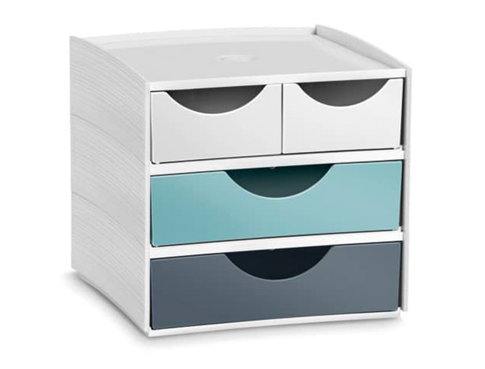 MODULE DE RANGEMENT CEP MYCUBE RIVIERA MINI 3  TAGES  4 TIRROIRS 18,6X17,5X18,5CM   MULTICOLOR