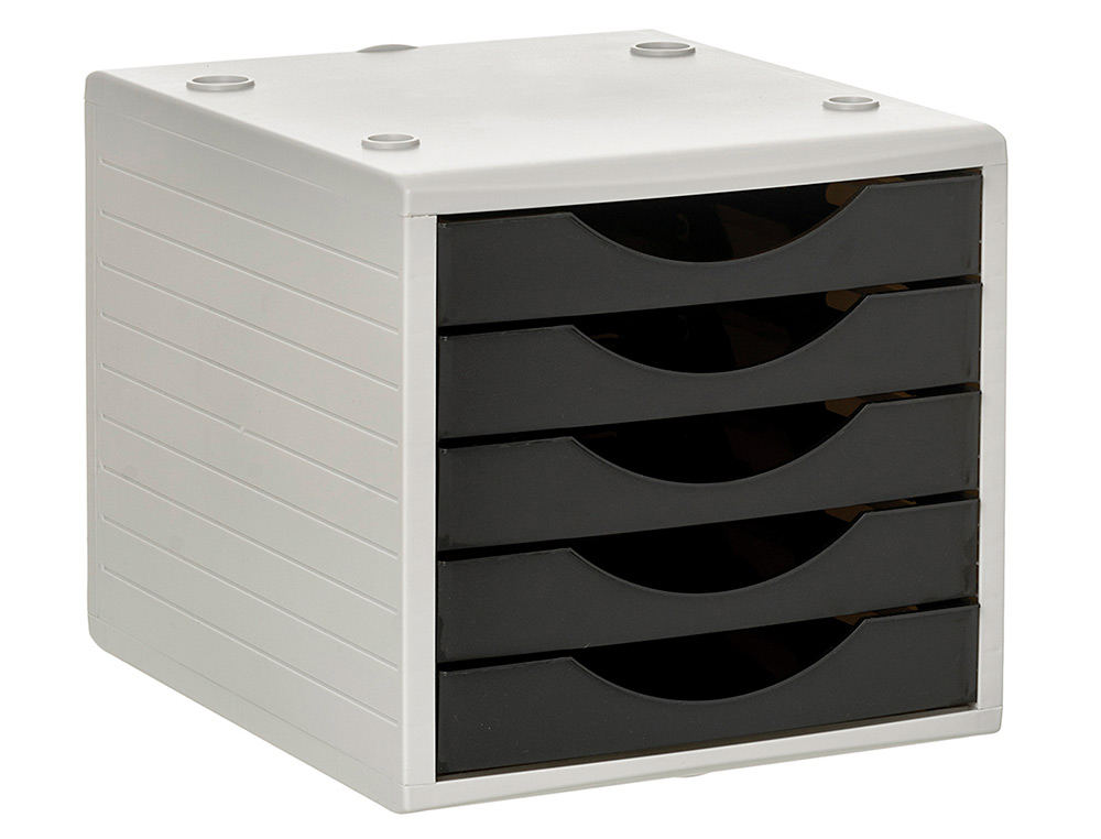 MODULE DE CLASSMENT Q-CONNECT 5 TIROIRS COLORIS NOIR OPAQUE 270X340X260 MM