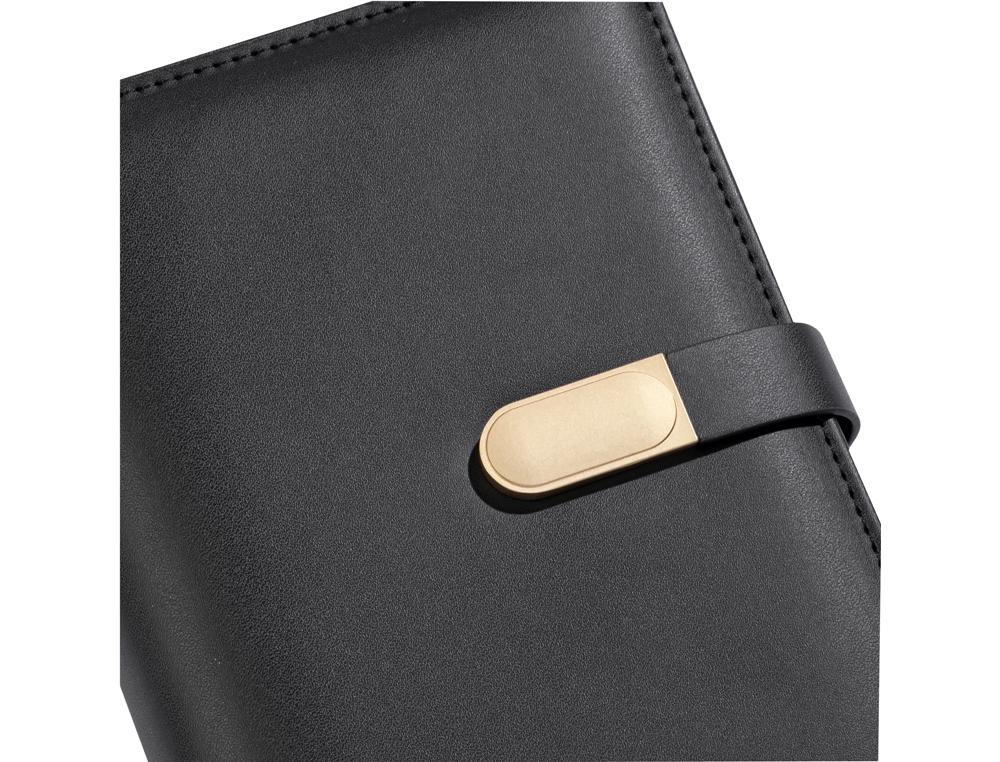 BUDGET PLANNER VIQUEL A5 PU 190X130X30MM FERMETURE AIMANTEE COLORIS NOIR
