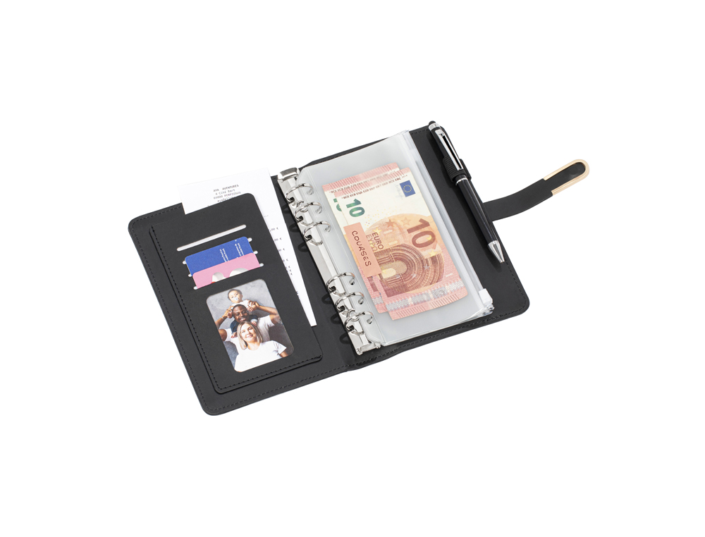 BUDGET PLANNER VIQUEL A5 PU 190X130X30MM FERMETURE AIMANTEE COLORIS NOIR