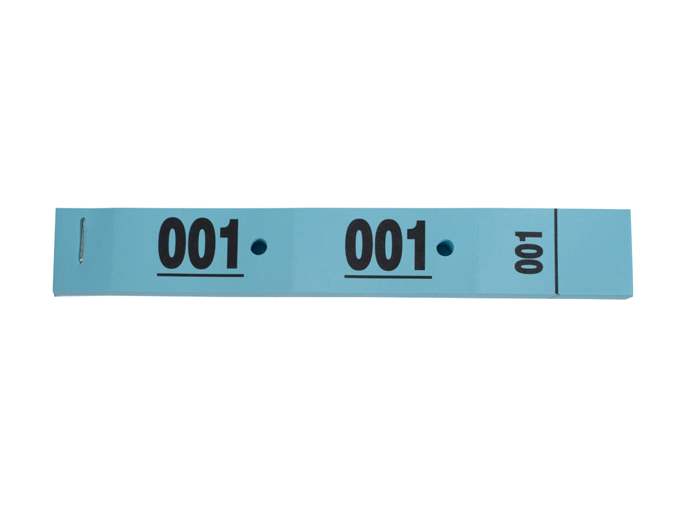 TICKET VESTIAIRE EXACOMPTA 20X3CM COLORIS BLEU CARNET 50 UNITES