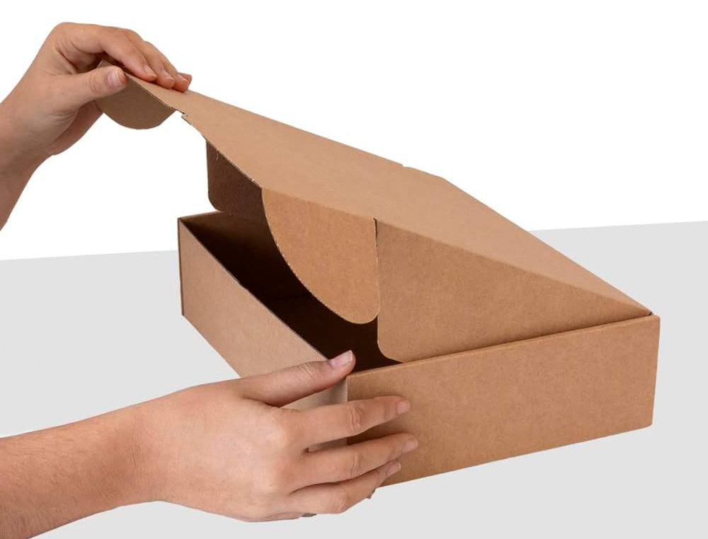 BOITE MONTAGE AUTOMATIQUE Q-CONNECT POUR E-COMMERCE ET  CADEAUX CARTON RECYCLE        CANNELURE 3MM KRAFT