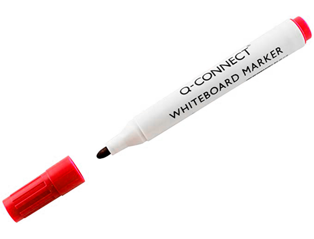 MARQUEUR Q-CONNECT TABLEAU BLANC POINTE OGIVE TRAC 2/3MM   CORPS PLASTIQUE ENCRE BASE    ALCOHOL COLORIS ROUGE