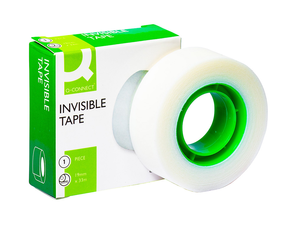RUBAN ADHÉSIF Q-CONNECT INVISIBLE ÉCONOMIQUE 19MMX33M BOÎTE INDIVIDUELLE