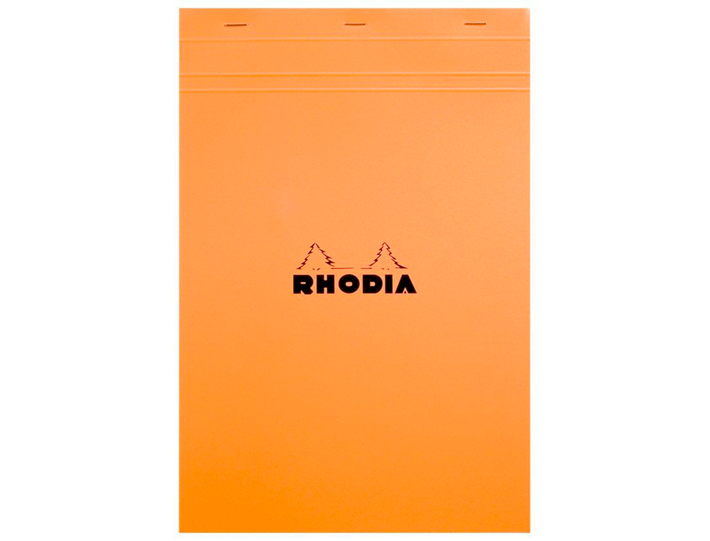 BLOC BUREAU RHODIA A6+ PAPIER VÉLIN SURFIN COUVERTURE ENDUITE ENVELOPPANTE 110X170MM 80F DÉTACHABLES 80G 5X5MM ORANGE
